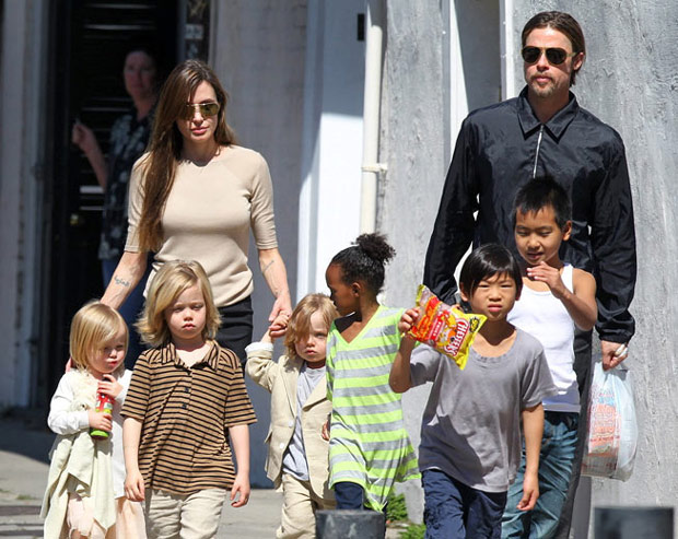 Brad Pitt y Angelina Jolie familia