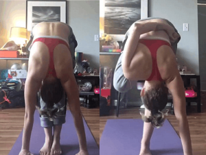 Miley Cyrus se luce con complejas posiciones de yoga