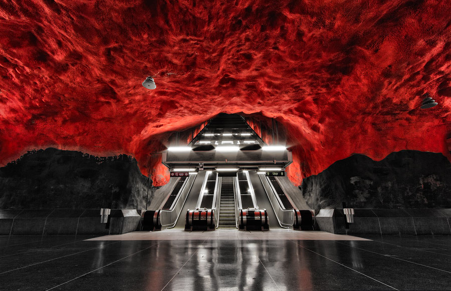 Estación del metro de Solna Centrum, Estocolmo (Suecia)