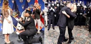 Bomberos le pidieron matrimonio a sus novias durante ceremonia de graduación