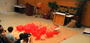 ¡Es el más rápido del mundo! Conoce al perrito que revienta cien globos en segundos