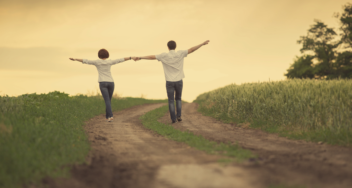Happy couple outdoor, summertime