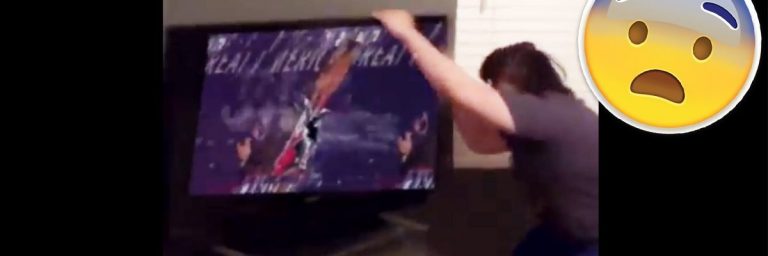 Gringos en contra de Donald Trump rompen su televisor al enterarse que será presidente