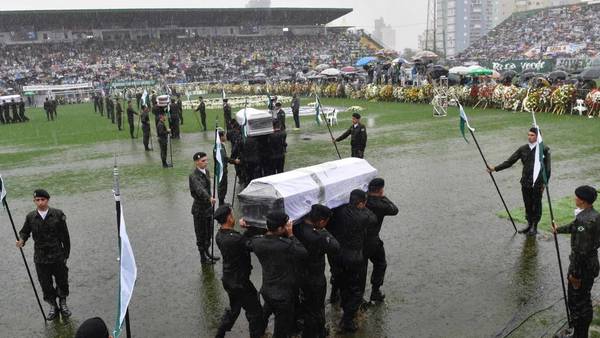 Así fue el último adiós a los jugadores del Chapecoense