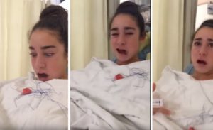 Mira la divertida reacción de esta joven tras despertar de una cirugía