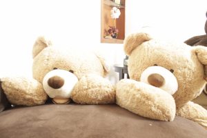 Hombre le regala un oso de peluche a su esposa para hacerle una broma