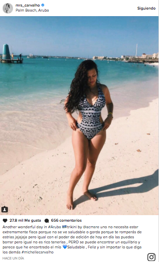 Michelle Carvalho en la playa