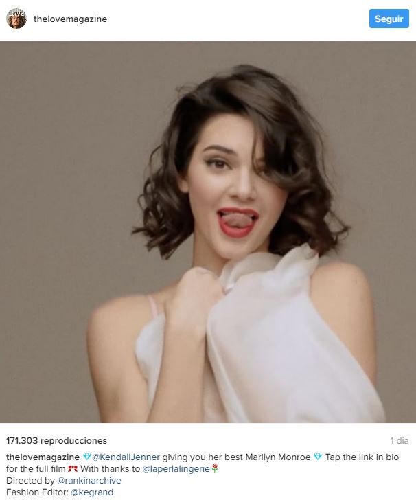 Kendall Jenner como Marilyn