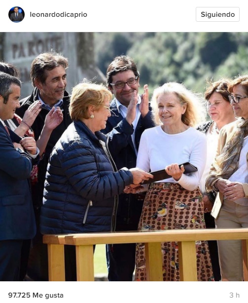 Foto de Michelle Bachelet en el Instagram de Leonardo DiCaprio