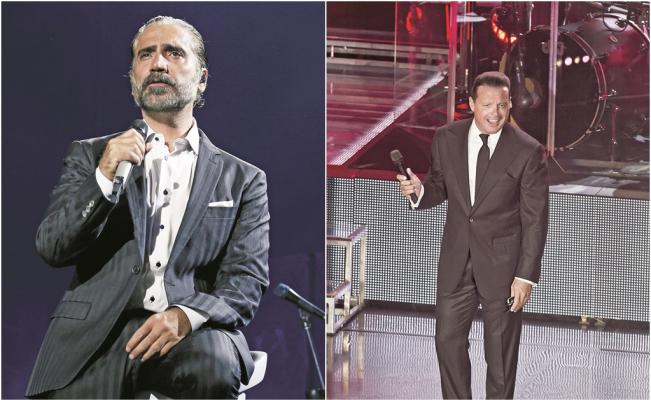 Los cantantes Luis Miguel y Alejandro Fernández
