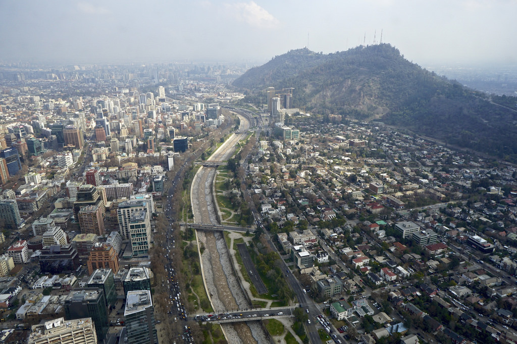 Río Mapocho vista aérea