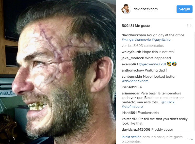 Rostro de David Beckham luce irreconocible