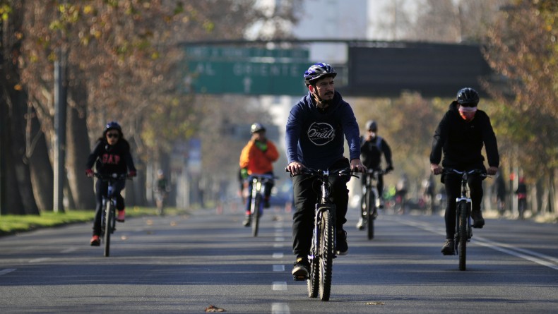 Ciclistas en Santiago