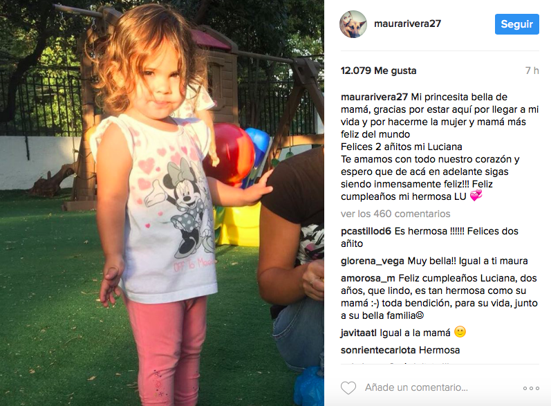 El gran parecido de Maura Rivera con su hija de dos años