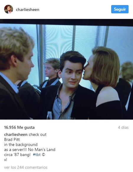 Instagram Charlie Sheen con Brad Pitt