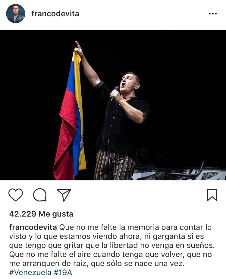 Protestas en Venezuela y la reacción de Franco de Vita