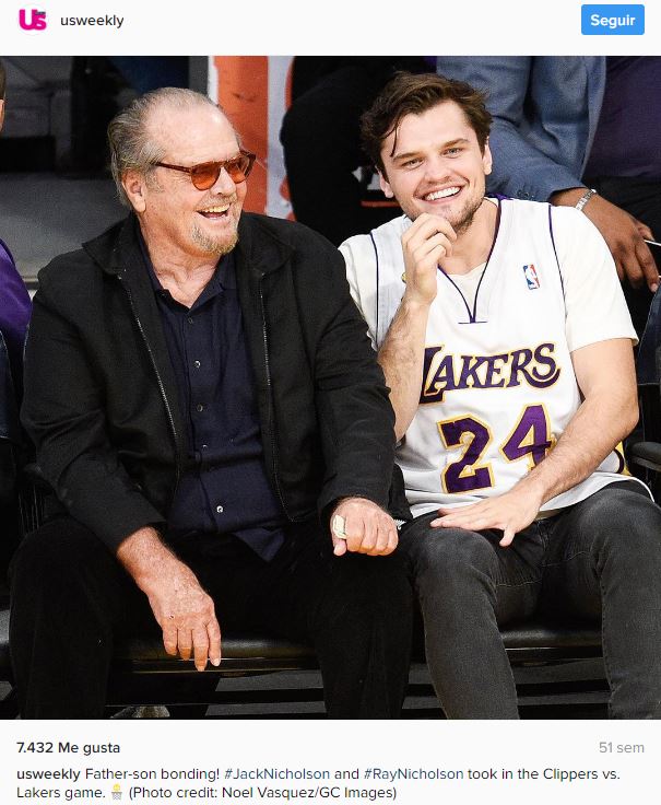 Jack Nicholson e hijo redes sociales