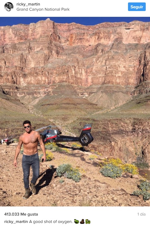 Ricky Martin y Jwan Yosef en el Grand Canyon