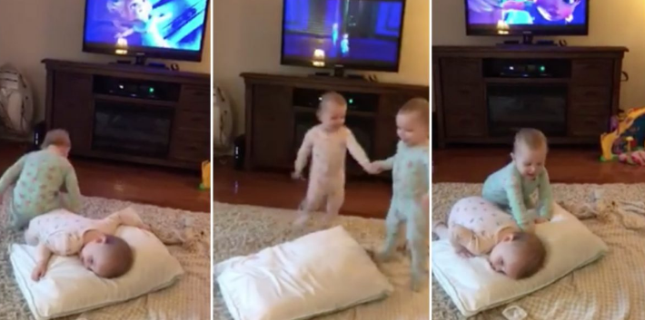 Dos bebés de lucen con imitación de “Frozen” y se vuelven viral