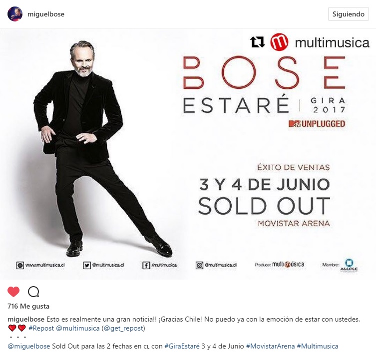 Miguel Bosé sold out