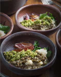 ¡Atrévete y prepara unas ricas lentejas con puré de coliflor!