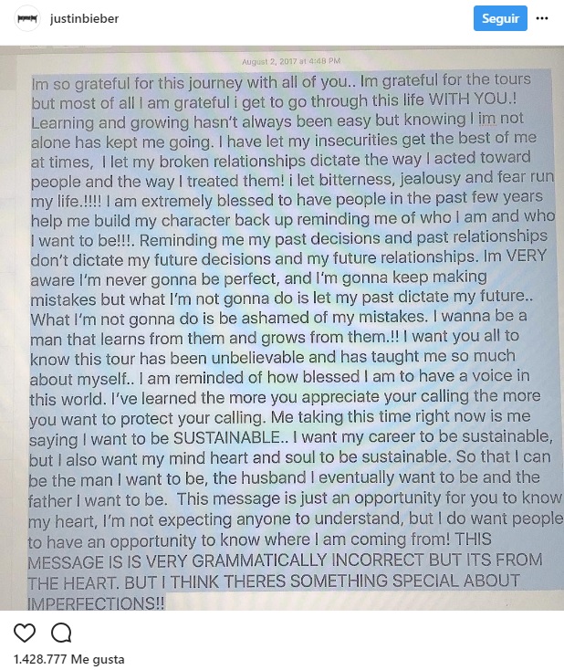 Justin Bieber instagram