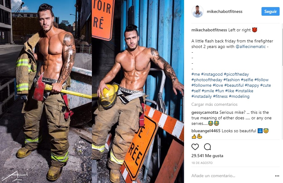 Mike Chabot disfrazado de bombero