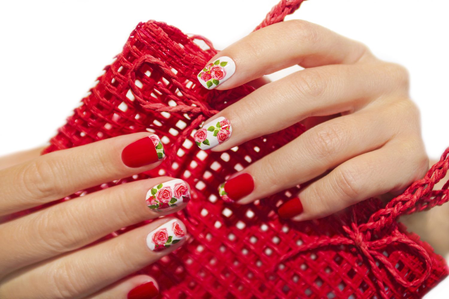 Manicure uñas florales