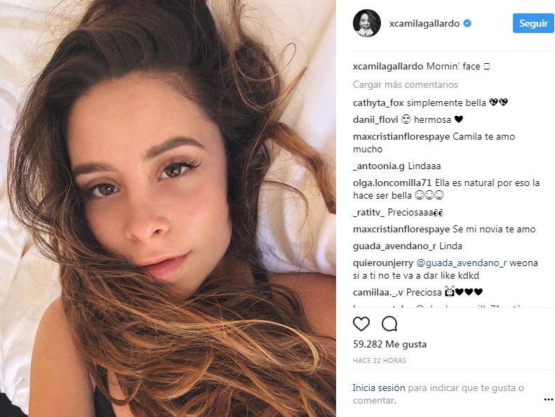 Camila Gallardo se luce con una fotos sin maquillaje y saca aplausos en  redes sociales — FMDOS