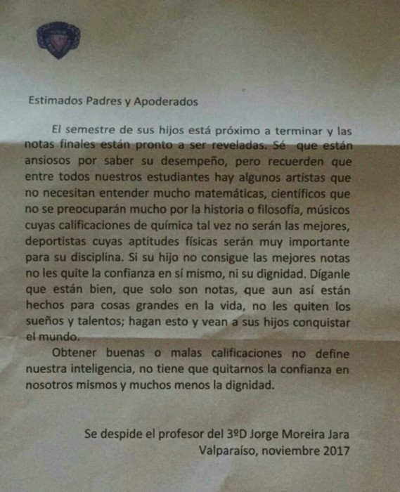 Carta profesor Valparaiso
