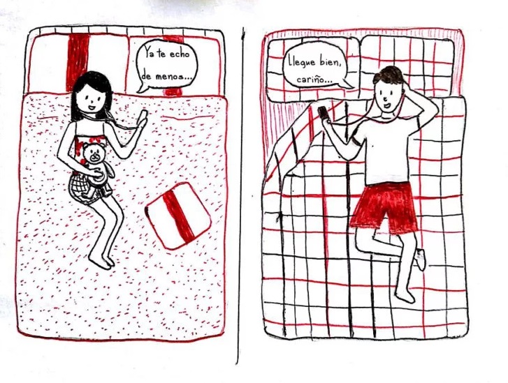 Ilustracion amor a distancia