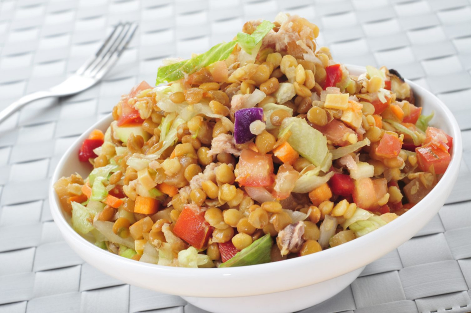Ensalada de atún y lentejas