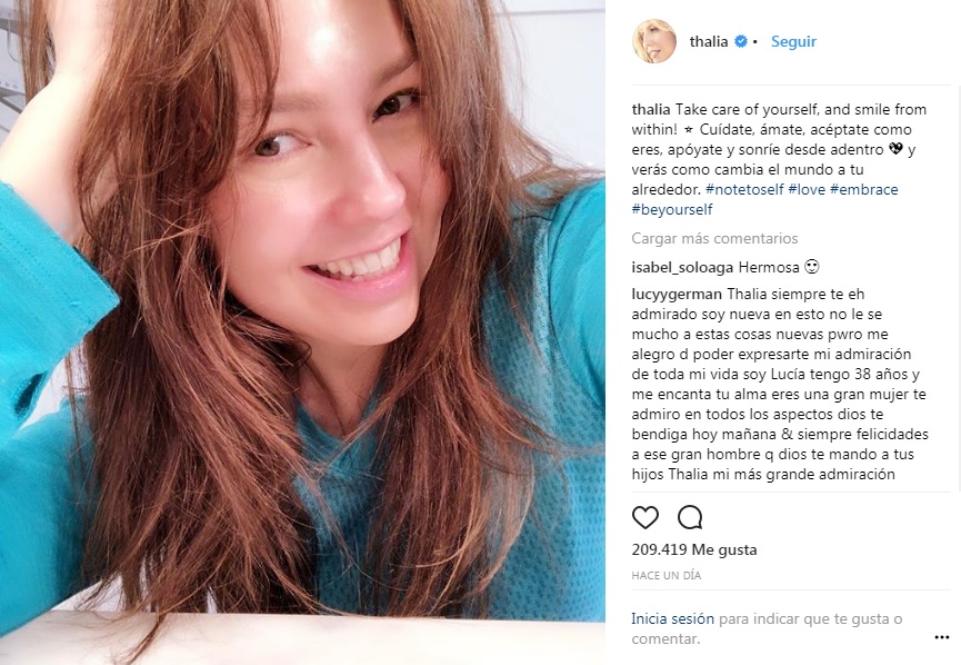 Thalia sin maquillaje