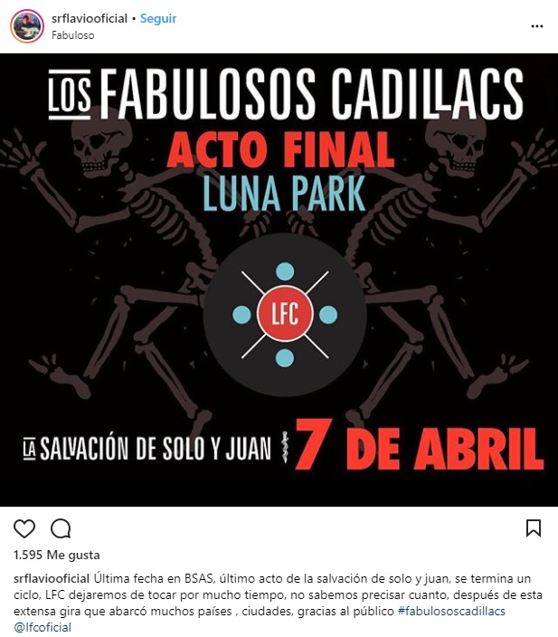 Los Fabulosos Cadillacs instagram