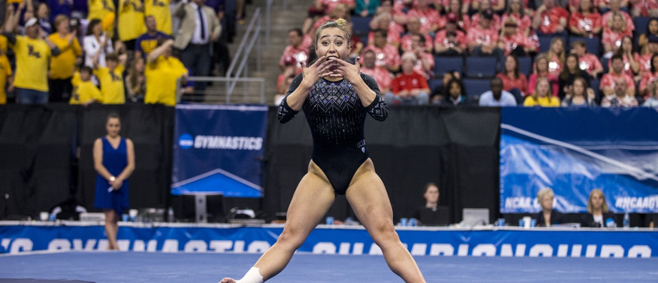 Gimnasta se luce en rutina de suelo al ritmo de Michael Jackson ¡Logra puntuación perfecta!