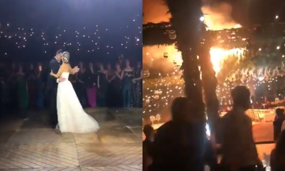 Fiesta de matrimonio terminó literalmente en llamas