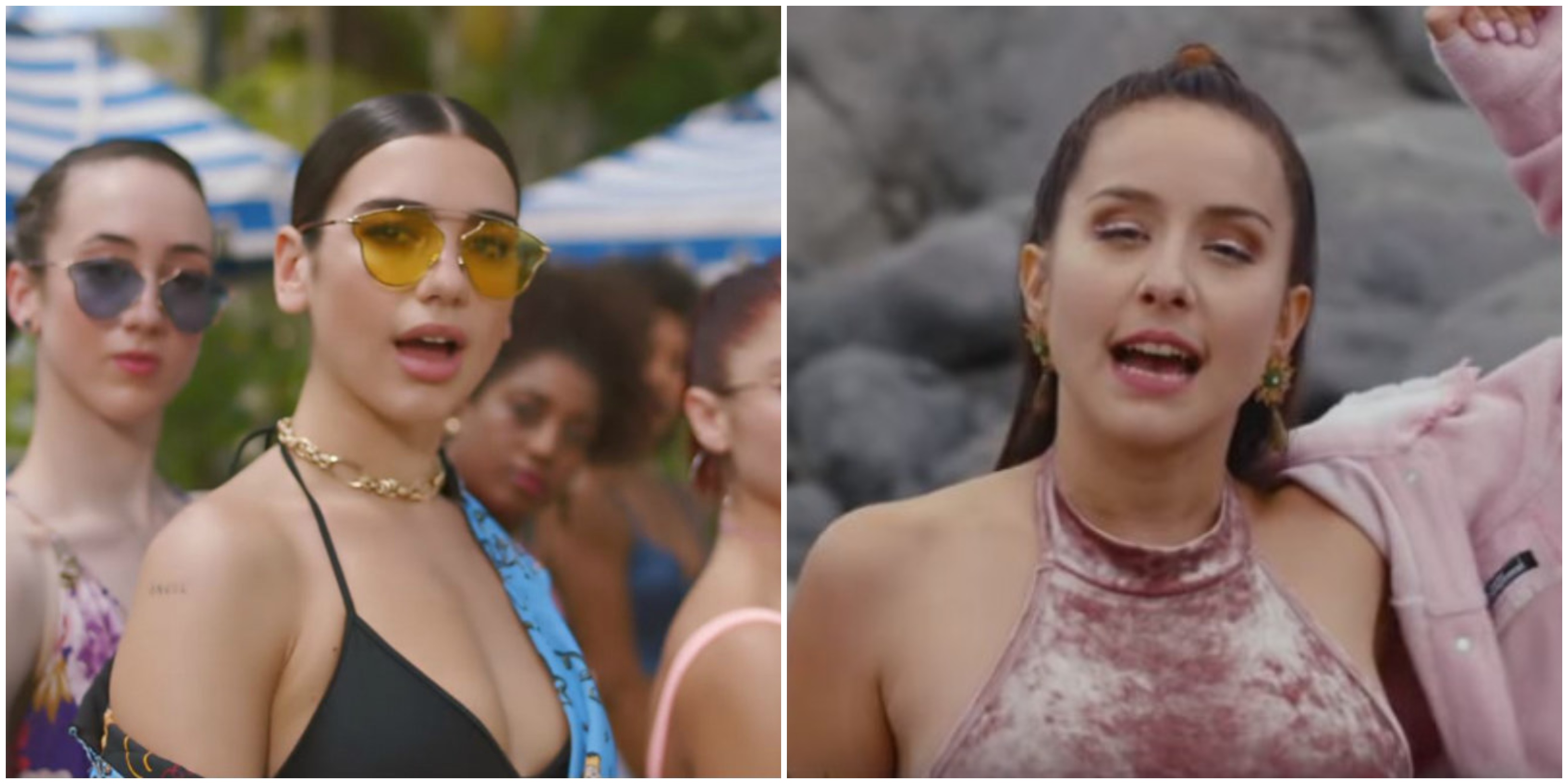 ¿Inspiración? Usuarios notan parecido entre video de Denise Rosenthal y Dua Lipa