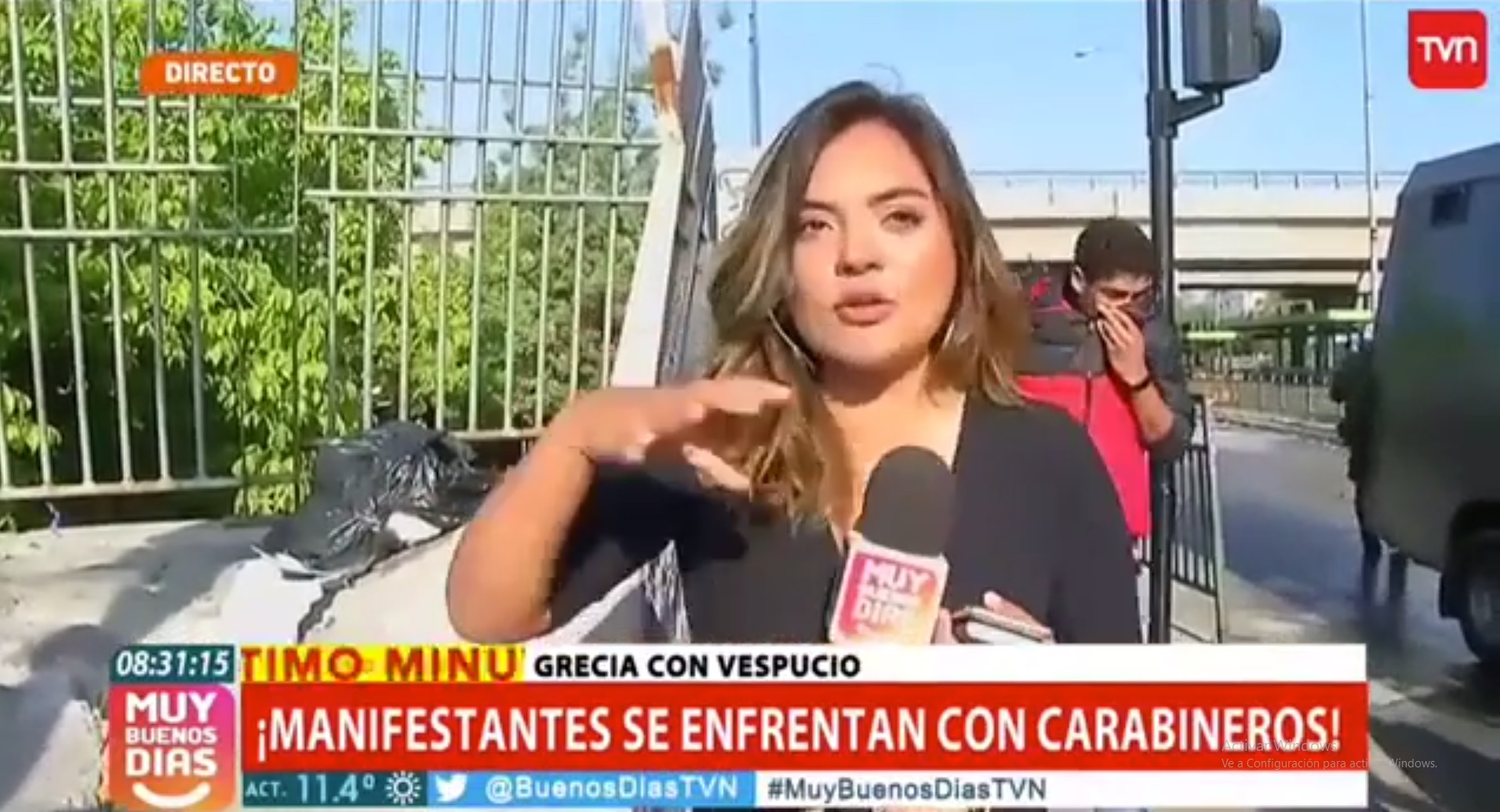 Manifestante desmintió a periodista de "Muy Buenos Días" en pleno despacho