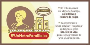 Se inicia campaña para rebautizar estación de Línea 3 como "Dra. Eloísa Díaz"