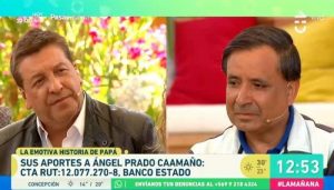 Julio César Rodríguez se quebró y tuvo tierno gesto con padre de 9 hijos en "La mañana"