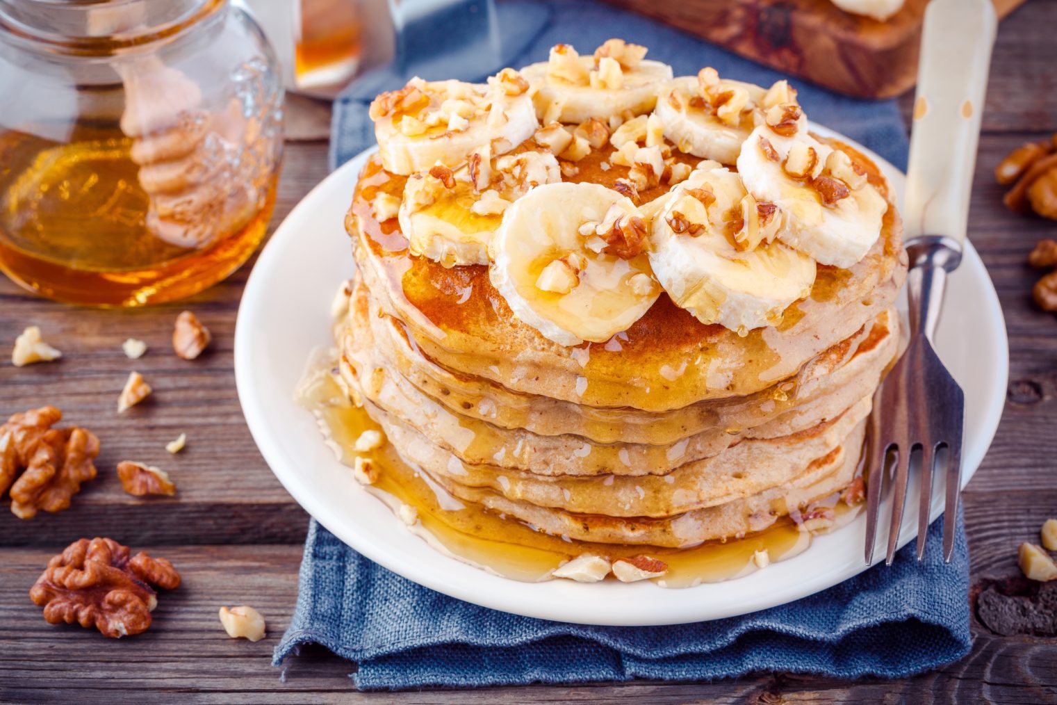 Panqueques de avena y plátano.