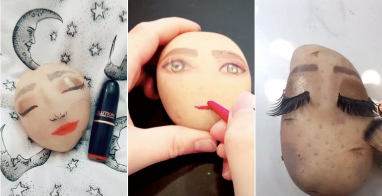 Tutoriales de maquillaje sobre una papa son la nueva tendencia viral