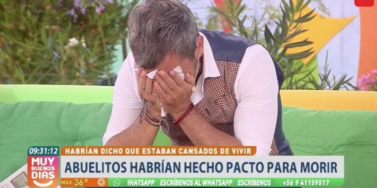 Cristián Sánchez no pudo con las lágrimas ante noticia de abuelitos que pactaron su muerte