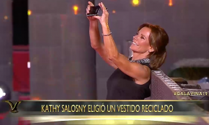 Este fue el vestido de la bodega de TVN con que Kathy Salosny deslumbró en la Gala de Viña
