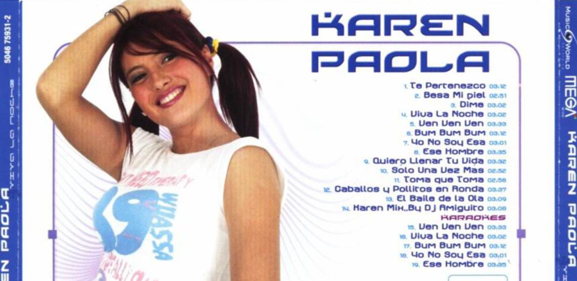 Viralizan error ortográfico en disco de Karen Paola de hace 15 años atrás