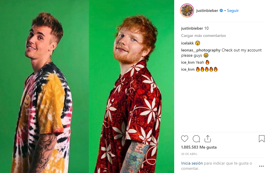 Justin Bieber y Ed Sheeran