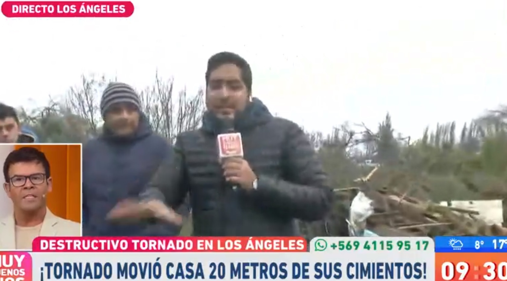 Periodista de "Muy buenos días" se quebró al ver a perro gravemente herido tras tornado en Los Ángeles