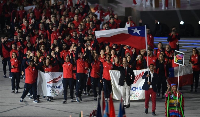 Delegación chilena en la inauguración de los Juegos Panamericanos 2019