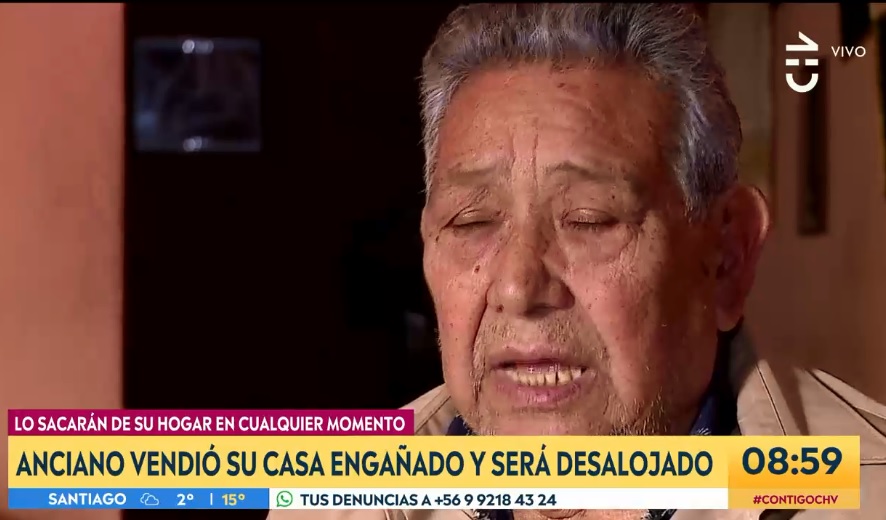 Matinal de CHV conmueve con caso de adulto mayor a quien engañaron para quitarle la casa