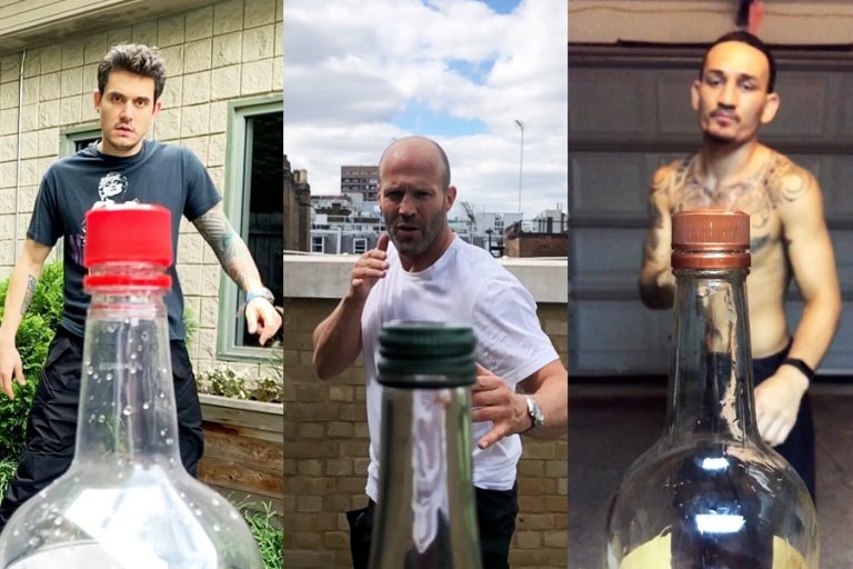 #BottleCapChallenge: El nuevo desafío viral que tiene a famosos abriendo botellas